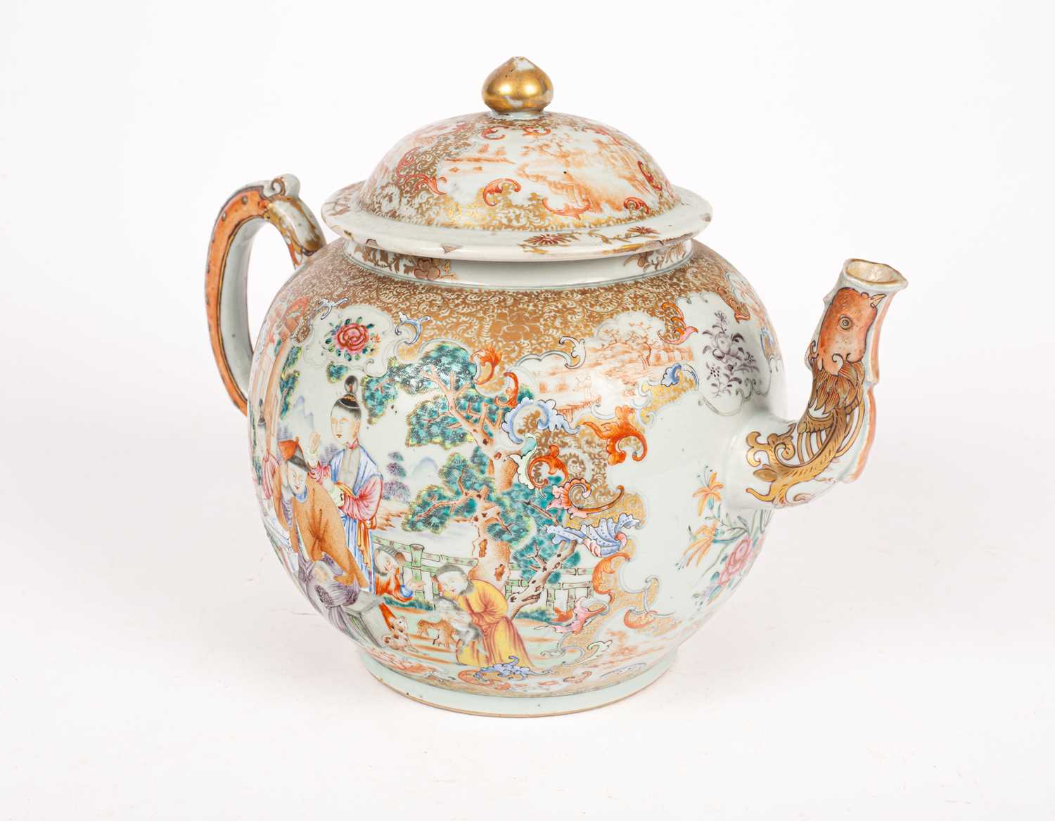 Lot 46 - A Chinese Mandarin palette punch pot and cover