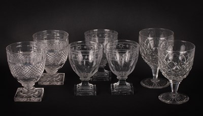 Lot 195 - A set of three Georgian glass rummers