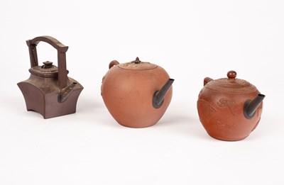 Lot 51 - Three Chinese Yixing teapots and covers