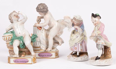 Lot 773 - Two 19th Century Meissen ‘Devisenkinder’ or Motto Children