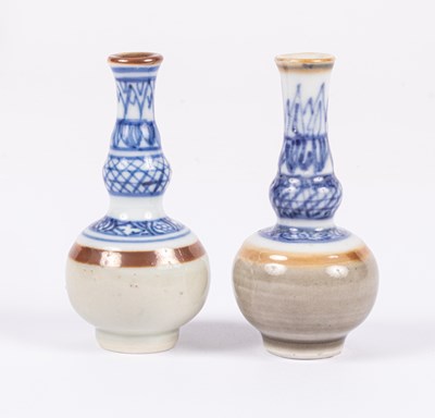 Lot 60 - Two Chinese miniature double-gourd vases