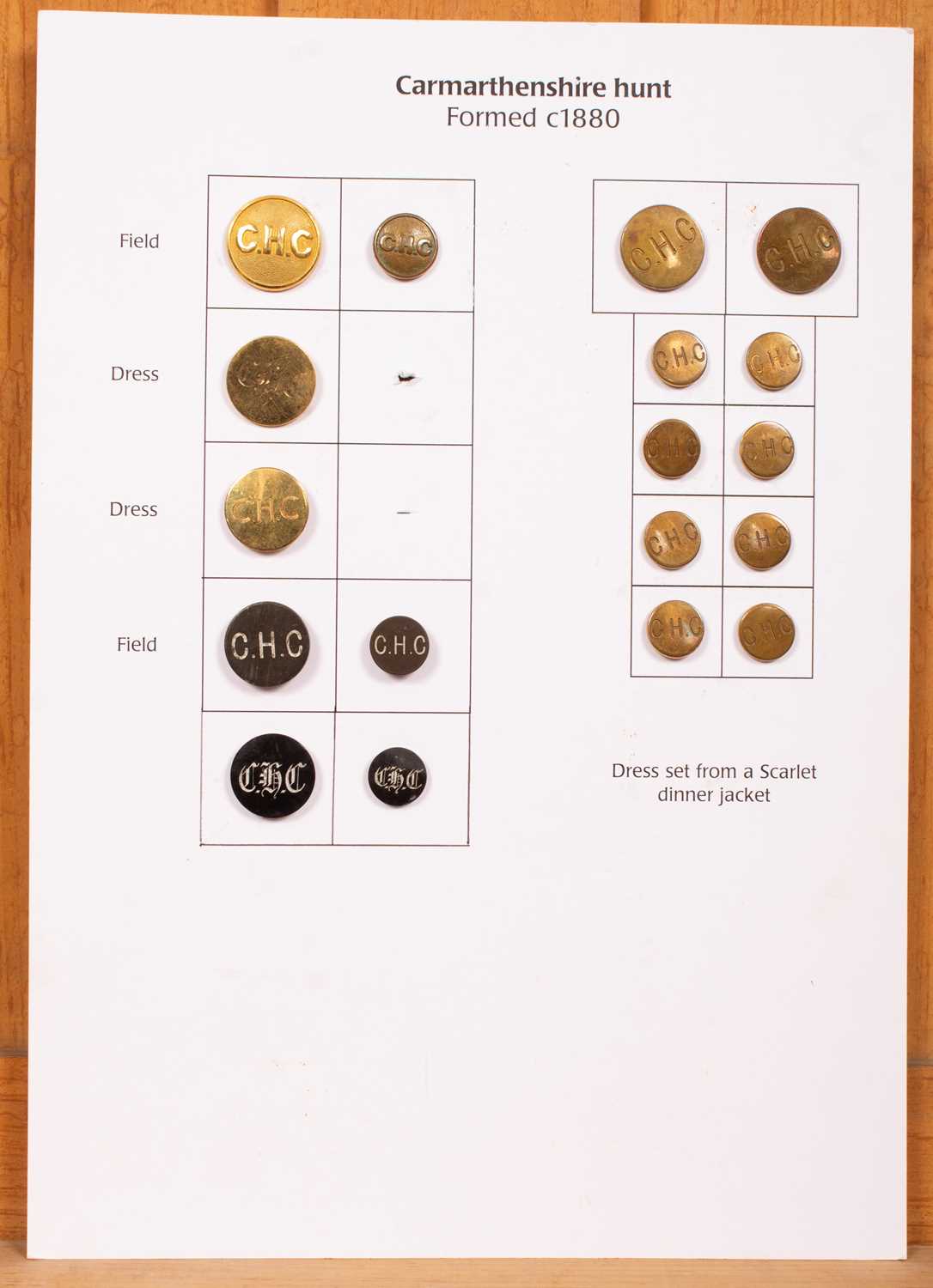 Lot 429 - Carmarthenshire hunt buttons