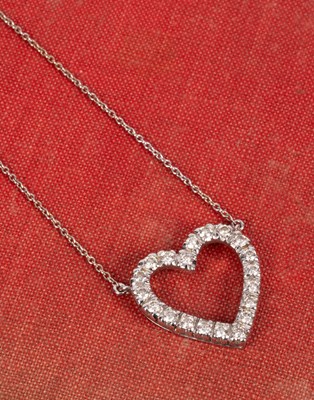 Lot 108 - A diamond-set heart-shaped pendant