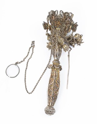 Lot 444 - An Indian filigree posy holder