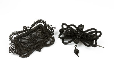 Lot 346 - Two Berlin wirework brooches