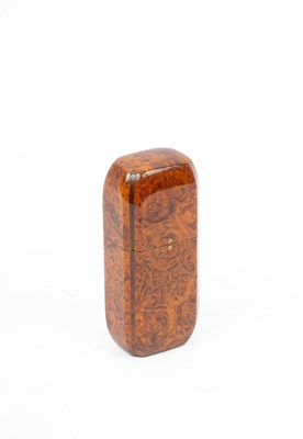 Lot 892 - An inlaid burr wood cigar case