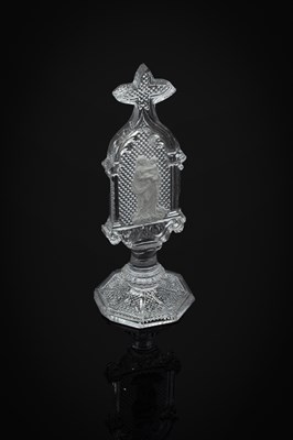 Lot 806 - A glass sulphide etched religious ornament