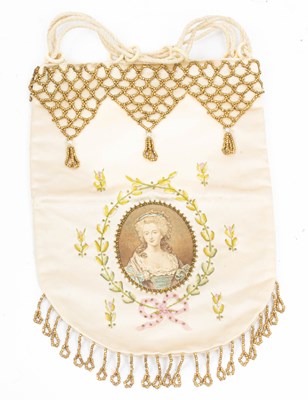 Lot 900 - A cream silk embroidered bag