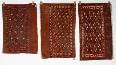 Lot 711 - Three Yomut Chuval rugs