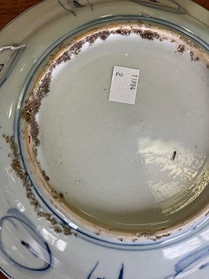 Lot 19 - A Chinese blue and white Kraak porcelain deep dish