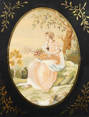 Lot 903 - A 19th Century silk embroidered picture