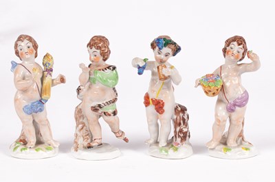 Lot 208 - A set of four Capodimonte putti