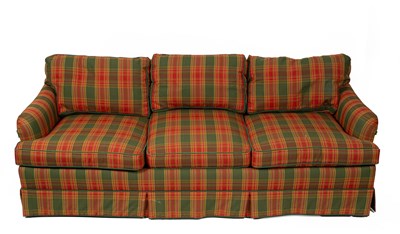 Lot 616 - An upholstered three-seater sofa