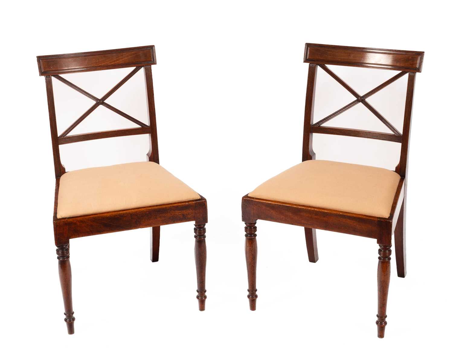 Lot 625 - A pair of Regency mahogany dining chairs