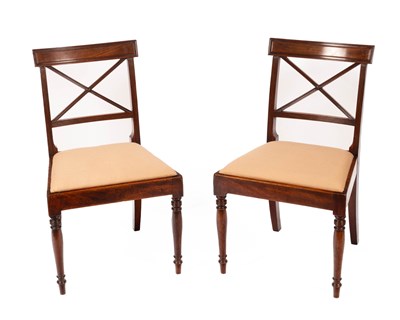 Lot 625 - A pair of Regency mahogany dining chairs