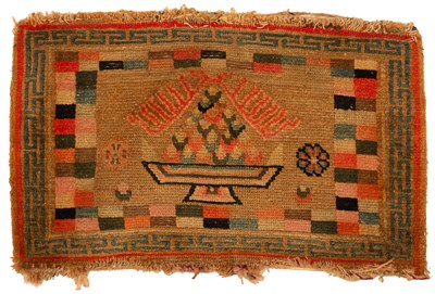 Lot 336 - A Tibetan pillow cover panel