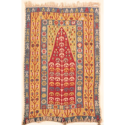 Lot 343 - An Anatolian silk prayer kilim