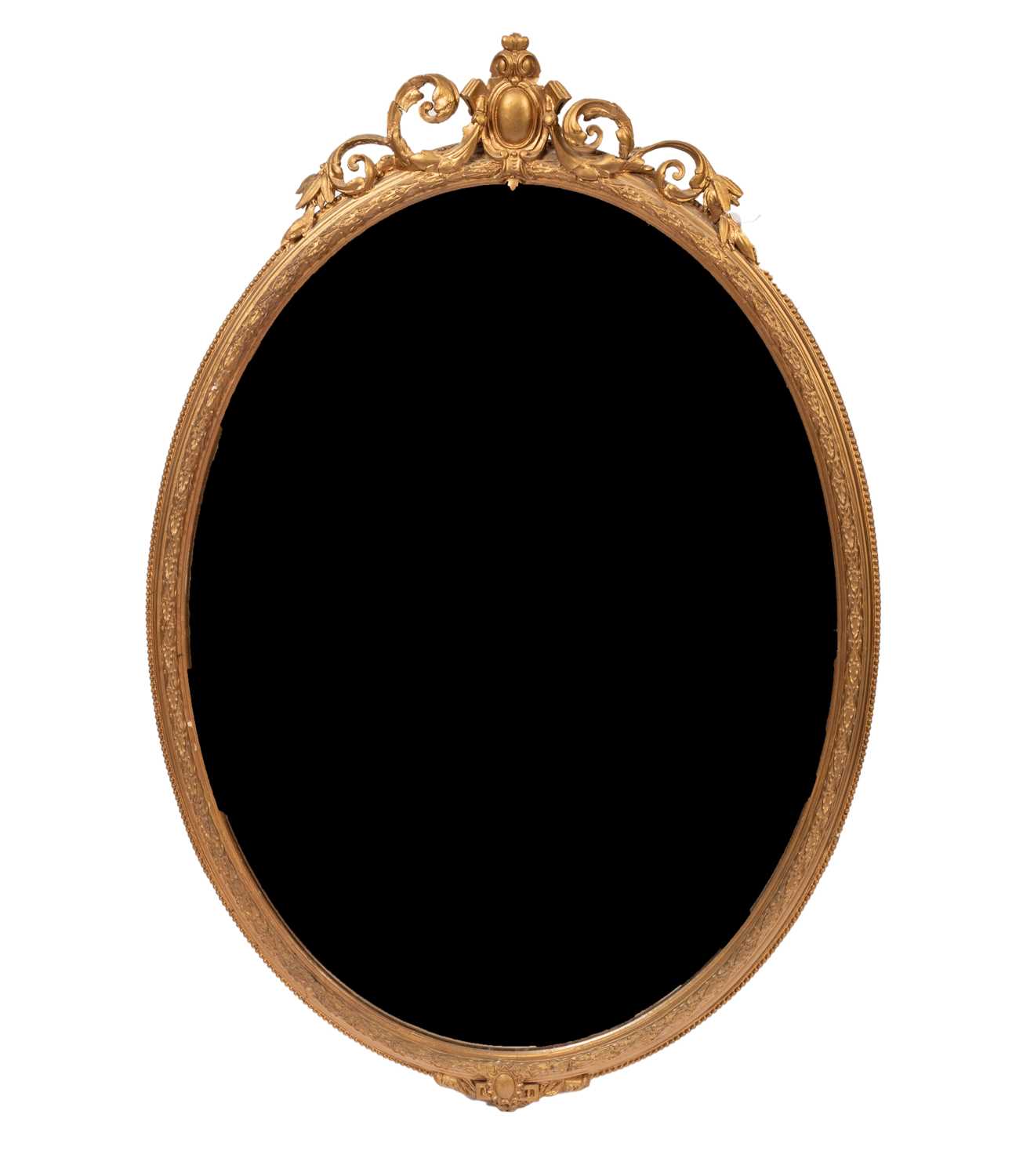 Lot 40 - A 19th Century oval gilt wall mirror