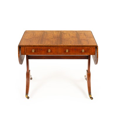 Lot 168 - A Regency figured rosewood and satinwood banded sofa table