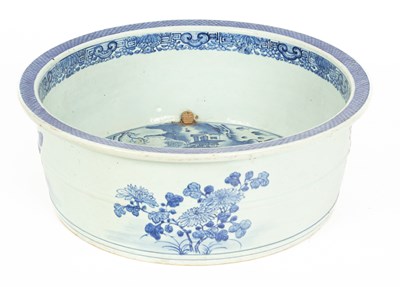 Lot 80 - A Chinese blue and white large circular basin