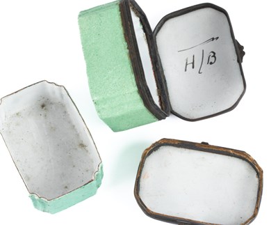 Lot 99 - A pair of Staffordshire enamel snuff boxes