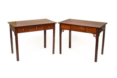 Lot 110 - A pair of George III mahogany side tables