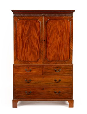 Lot 226 - A George III mahogany linen press