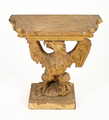 Lot 229 - A George II gilt gesso serpentine eagle console table