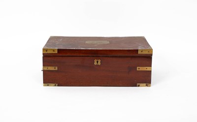 Lot 868 - A George IV mahogany and brass bound writing slope