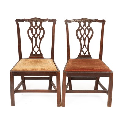 Lot 161 - A pair of George III mahogany dining chairs