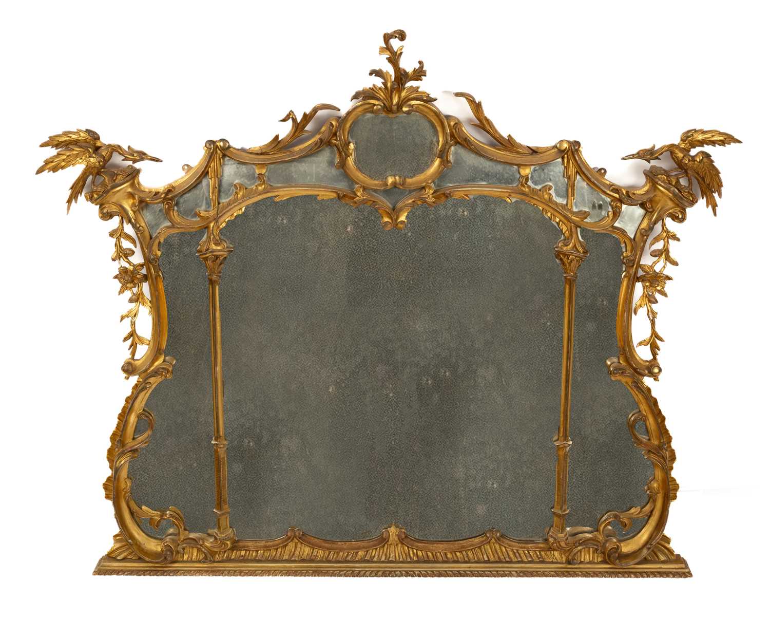 Lot 106 - A giltwood overmantel mirror