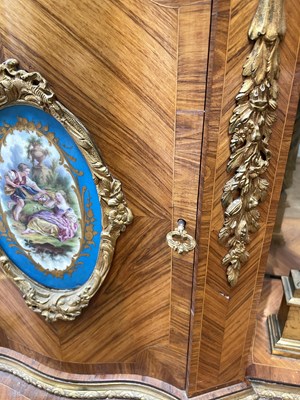 Lot 53 - A Victorian ormolu mounted tulipwood and kingwood desk in the Louis XV style