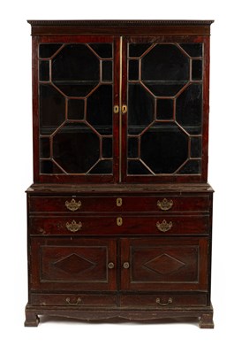 Lot 171 - A George III style mahogany secretaire bookcase