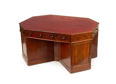 Lot 172 - A Victorian Irish mahogany octagonal partner's desk