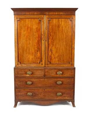 Lot 253 - A Regency mahogany linen press