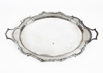 Lot 241 - A large two-handled silver tray