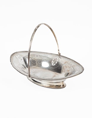 Lot 124 - A George III oval silver cake basket