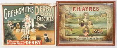 Lot 845 - A cardboard Greensmith's Derby Day biscuit advertising sign