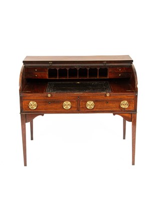 Lot 21 - A George III mahogany roll top desk