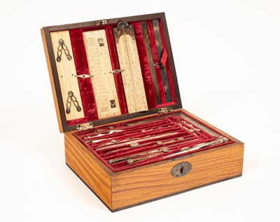 Lot 41 - A 19th Century satinwood and crossbanded drawing instruments case