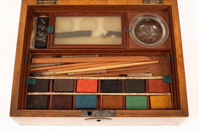 Lot 41 - A 19th Century satinwood and crossbanded drawing instruments case