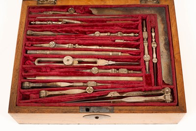 Lot 41 - A 19th Century satinwood and crossbanded drawing instruments case