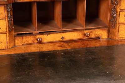 Lot 25 - A Victorian burr walnut and marquetry writing desk