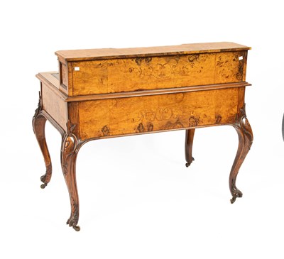 Lot 25 - A Victorian burr walnut and marquetry writing desk