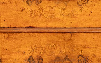 Lot 25 - A Victorian burr walnut and marquetry writing desk