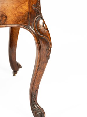 Lot 25 - A Victorian burr walnut and marquetry writing desk