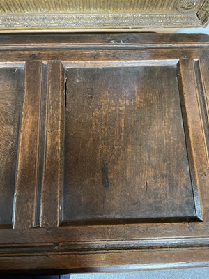 Lot 50 - A Charles I oak panelled chest