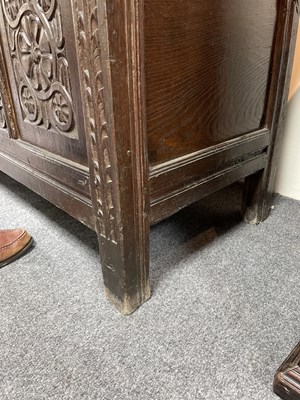 Lot 50 - A Charles I oak panelled chest
