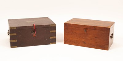 Lot 79 - A canvas and leather domed top trunk