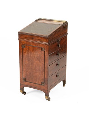 Lot 127 - A Regency mahogany and ebony strung Davenport desk